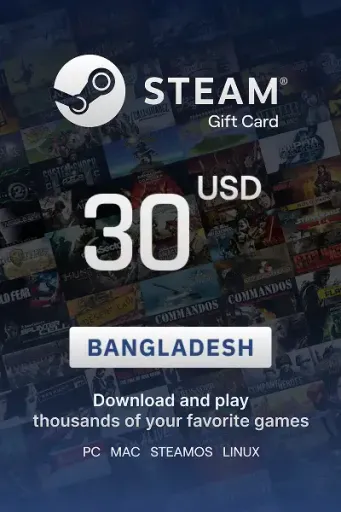 Steam Wallet 30 USD Gift card (Bangladesh) - Digital Key