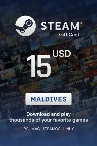 Steam Wallet 15 USD Gift card (Maldives) - Digital Key