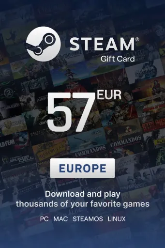Steam Wallet 57 EUR Gift Card (Europe) - Digital Key