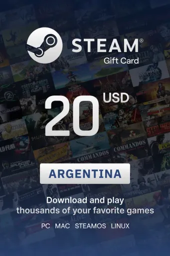 Steam Wallet 20 USD Gift Card (Argentina) - Digital Key