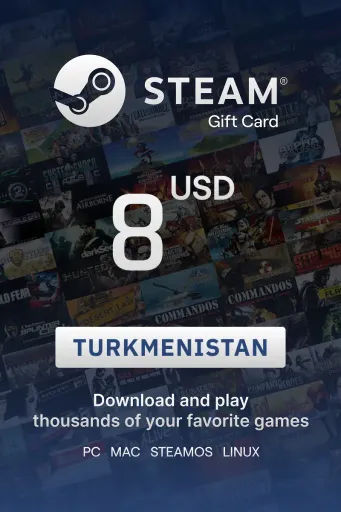 Steam Wallet 8 USD Gift Card (Turkmenistan) - Digital Key