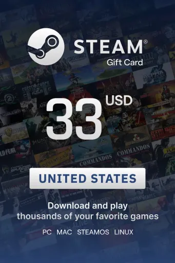 Steam Wallet 33 USD Gift Card (United States) - Digital Key