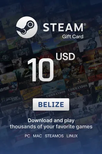 Steam Wallet 10 USD Gift Card (Belize) - Digital Key