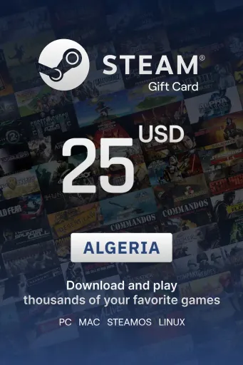 Steam Wallet 25 USD Gift Card (Algeria) - Digital Key