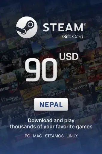 Steam Wallet 90 USD Gift card (Nepal) - Digital Key