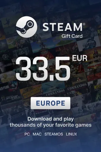 Steam Wallet 33.5 EUR Gift Card (Europe) - Digital Key