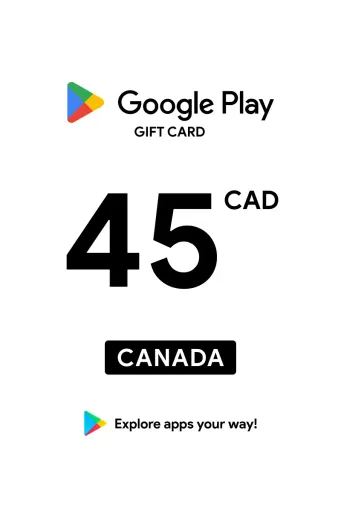 Google Play 45 CAD Gift Card (Canada) - Digital Key