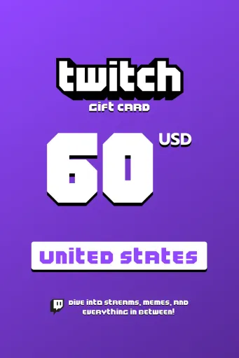 Twitch 60 USD Gift Card (United States) - Digital Key