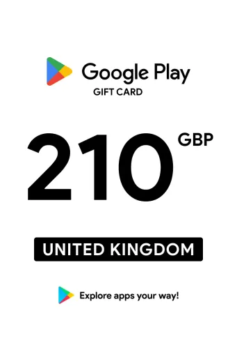 Google Play 210 GBP Gift Card (United Kingdom) - Digital Key