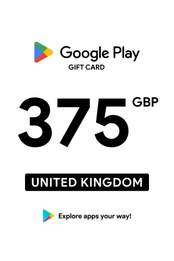 Google Play 375 GBP Gift Card (United Kingdom) - Digital Key