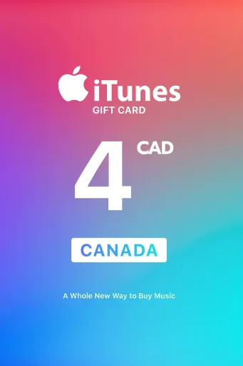 Apple iTunes 4 CAD Gift Card (Canada) - Digital Key