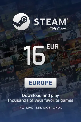 Steam Wallet 16 EUR Gift Card (Europe) - Digital Key
