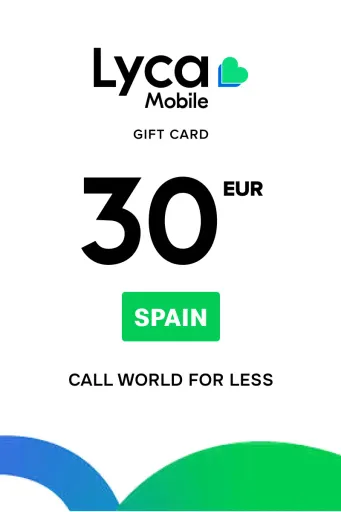 Lycamobile 30 EUR Gift Card (Spain) - Digital Key