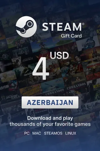Steam Wallet 4 USD Gift Card (Azerbaijan) - Digital Key