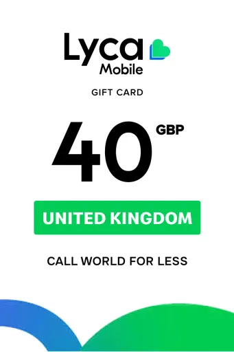 Lycamobile 40 GBP Gift Card (United Kingdom) - Digital Key