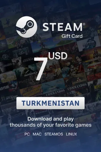 Steam Wallet 7 USD Gift Card (Turkmenistan) - Digital Key