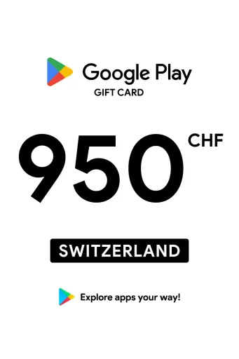 Google Play 950 CHF Gift Card (Switzerland) - Digital Key