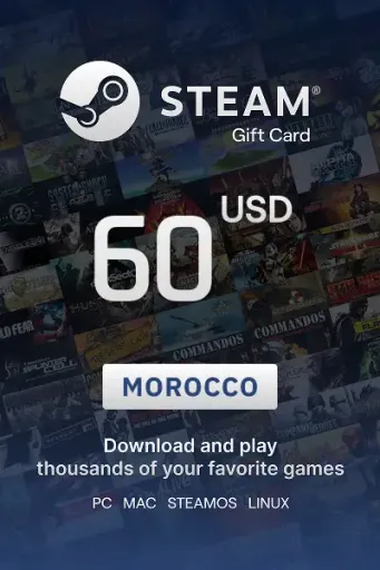 Steam Wallet 60 USD Gift card (Morocco) - Digital Key