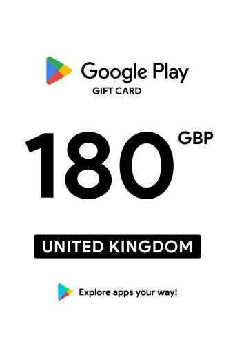 Google Play 180 GBP Gift Card (United Kingdom) - Digital Key
