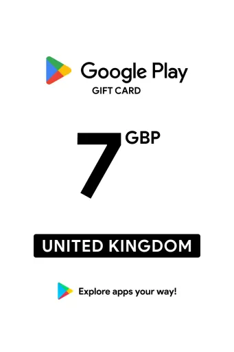 Google Play 7 GBP Gift Card (United Kingdom) - Digital Key