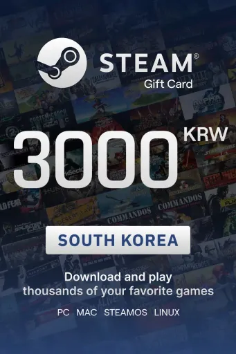 Steam Wallet 3000 KRW Gift Card (South Korea) - Digital Key