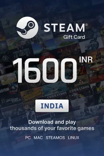 Steam Wallet 1600 INR Gift Card (India) - Digital Key