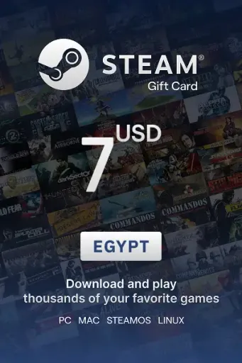 Steam Wallet 7 USD Gift card (Egypt) - Digital Key