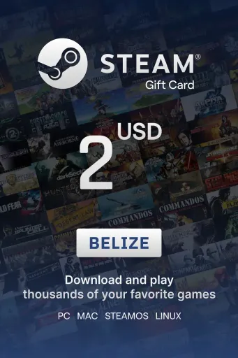 Steam Wallet 2 USD Gift Card (Belize) - Digital Key