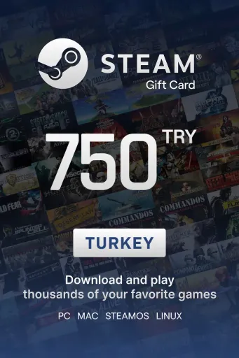 Steam Wallet 750 TRY Gift Card (Turkey) - Digital key