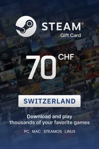 Steam Wallet 70 CHF Gift Card (Switzerland) - Digital key
