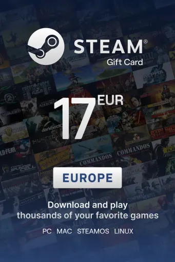 Steam Wallet 17 EUR Gift Card (Europe) - Digital Key