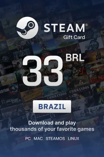 Steam Wallet 33 BRL Gift Card (Brazil) - Digital Key