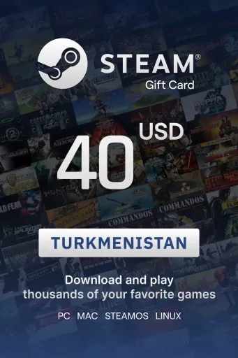 Steam Wallet 40 USD Gift Card (Turkmenistan) - Digital Key