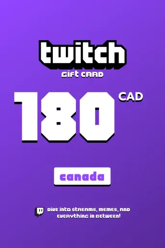 Twitch 180 CAD Gift Card (Canada) - Digital Key