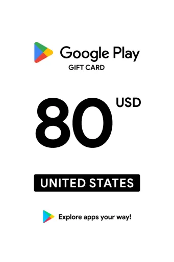 Google Play 80 USD Gift Card (United States) - Digital Key