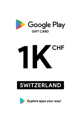 Google Play 1000 CHF Gift Card (Switzerland) - Digital Key