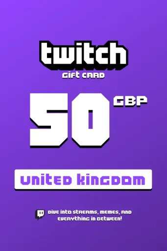 Twitch 50 GBP Gift Card (United Kingdom) - Digital Key