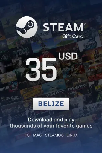 Steam Wallet 35 USD Gift Card (Belize) - Digital Key