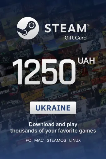 Steam Wallet 1250 UAH Gift Card (Ukraine) - Digital Key