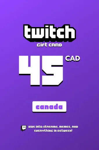 Twitch 45 CAD Gift Card (Canada) - Digital Key