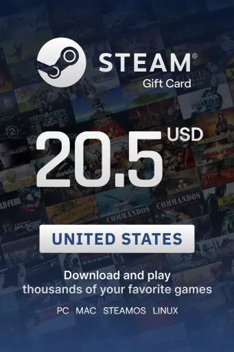 Steam Wallet 20.5 USD Gift Card (United States) - Digital Key