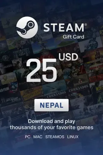Steam Wallet 25 USD Gift card (Nepal) - Digital Key