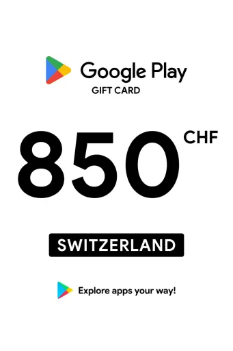 Google Play 850 CHF Gift Card (Switzerland) - Digital Key