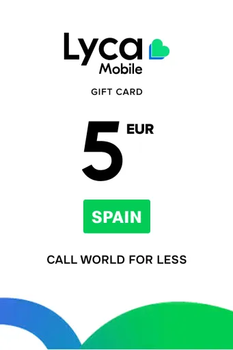 Lycamobile 5 EUR Gift Card (Spain) - Digital Key