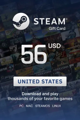 Steam Wallet 56 USD Gift Card (United States) - Digital Key