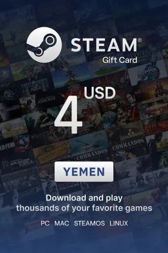 Steam Wallet 4 USD Gift Card (Yemen) - Digital Key