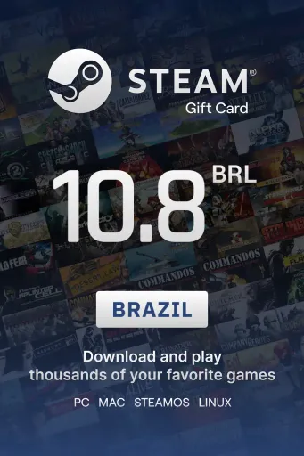 Steam Wallet 10.8 BRL Gift Card (Brazil) - Digital Key