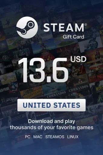 Steam Wallet 13.6 USD Gift Card (United States) - Digital Key