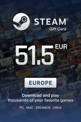 Steam Wallet 51.5 EUR Gift Card (Europe) - Digital Key
