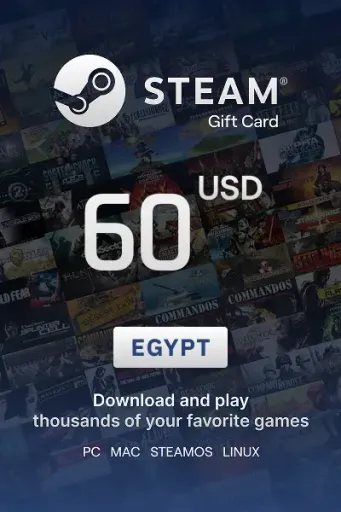 Steam Wallet 60 USD Gift card (Egypt) - Digital Key